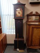 A Continental painted longcase clock with pendulum and weights CONDITION REPORT: