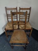 Three Edwardian bedroom chairs