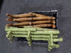 Two vintage concertina wooden racks