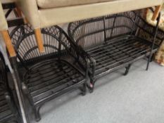 A four piece bentwood conservatory suite (lacking cushions)