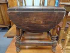 A small oak drop leaf table
