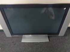 A Sony 42 inch plasma TV with remote