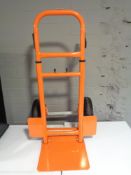 An adjustable twin handled sack barrow with spring axle