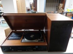 A twentieth century teak cased Dynatron music centre with Garrard turn table & speakers