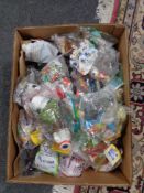 A box of Mcdonalds toys