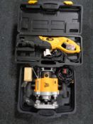Two JCB cased power tools, reciprocating saw,