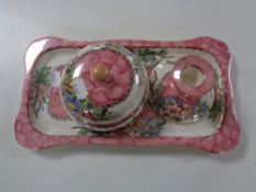 A three piece Maling Azalea trinket set