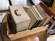 A box of vinyl lps, Now compilations, Elvis,