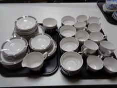 Two trays of Royal Osborne Caprice tea china