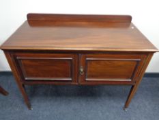 A late Victorian inlaid mahogany wash stand