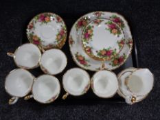 A 21 piece Royal Albert Old Country Roses tea service