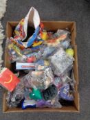 A box of Mcdonalds toys