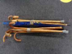 Two bundles of walking sticks,