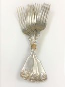 A set of six George V silver table forks, Cooper Brothers & Sons Ltd, Sheffield 1929.