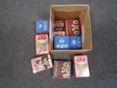 A box of twentieth century tins etc