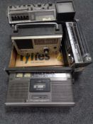 A box of four late twentieth century radios