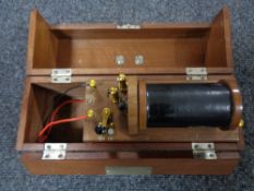 An early twentieth century wooden cased shock machine