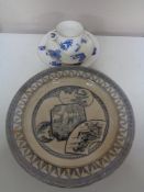 A nineteenth century Royal Worcester china trio together with a J.