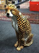 A large Italian pottery figure - Leopard