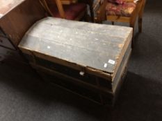 A 19th century pine domed topped trunk.