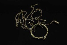 A 9ct gold coin mount together with a fine 9ct gold chain, 2g.