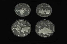 The Royal Canadian Mint - Olympic silver coin proof set comprising of two $5 and two $10 coins.
