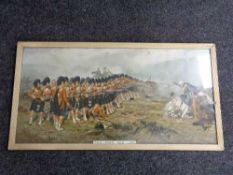 A framed Robert Gibb lithographic print -The thin red line