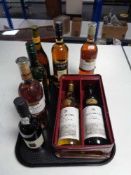 A tray of nine assorted bottles of wine