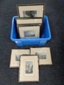 A box of nine colour engravings - Scenes of Newcastle,