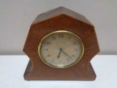 An early twentieth century Swiss made Art Deco eight day mantel clock