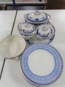A box of Maling dinner plates and tureen (no lid),