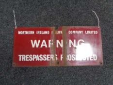 A Northern Ireland trespasser warning notice