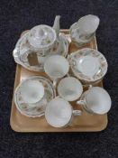 A tray of twenty three pieces of Duchess Greensleeves tea china
