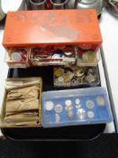 A tray of horologist's watch parts