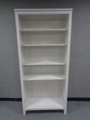 A set of Ikea open bookshelves