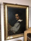 Twentieth century gilt framed oil - Portrait of a Gentleman in gilt frame.