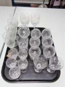 A tray of crystal glass,