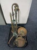 Two sets of antique brass balance scales with weights (a/f)