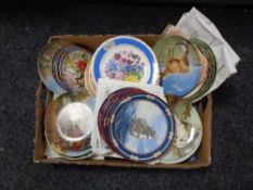A box of collector's plates,