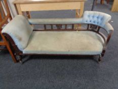 A Victorian mahogany chaise longue