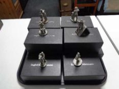 A tray of ten boxed English pewter miniatures