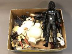 A collection of unboxed Star Wars action figures including Obi-Wan Kenobi, Anakin Skywalker,