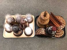 A quantity of thimble collector's display stands (Two trays)