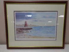 A limited edition signed colour print by Tom Finch - Coastal view