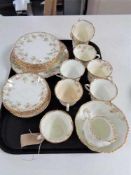 A tray of Victorian Queen's china tea service