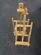 Two pine table topped easels