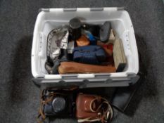 A box of cameras, Zenit, Pentax, Lenses,