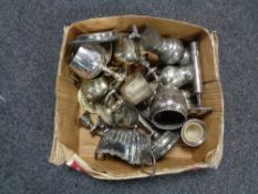 A box of twentieth century plated wares