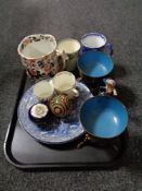 A tray of nineteenth century tankard, Maling Watsons toffee works jug,