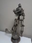 A decorative eastern metal pipe